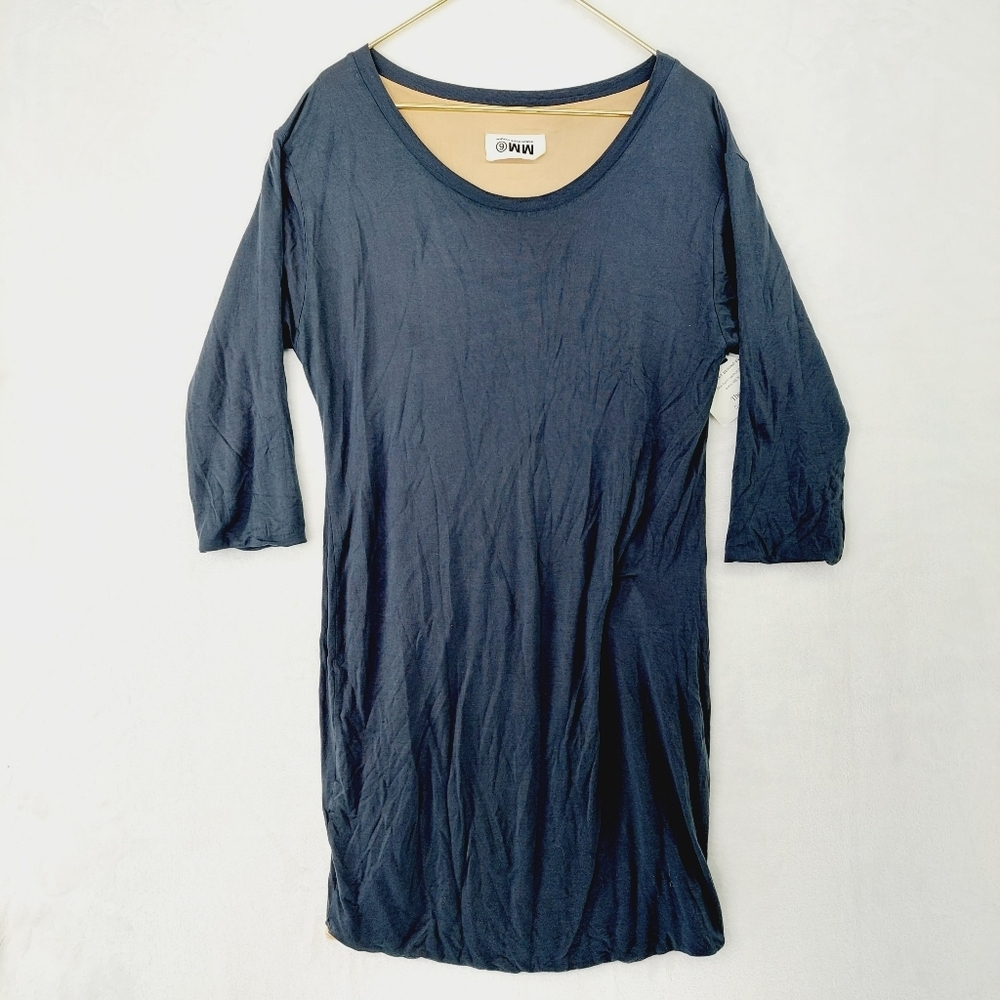 Maison Martin Margiela Blue Long Sleeve Classic Mini Lined T-Shirt Dress P2003